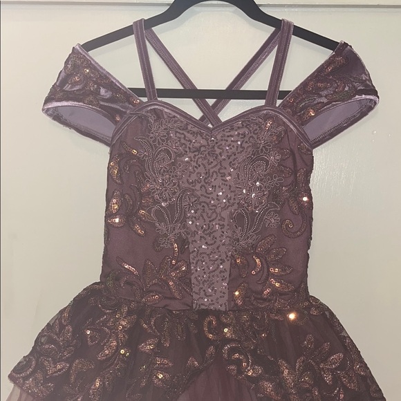 Weissman Kids Purple Sequin ballet Costume Dress size large - Picture 2 of 13